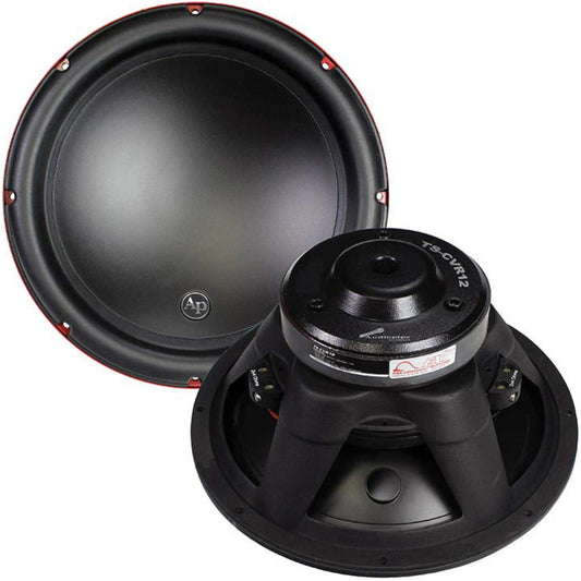 AUDIOPIPE TS-CVR12 12-inch Edge Extension PP Cone Woofer 750 Watts 375W Rms CVR Series 4 Ohm DVC Car Audio Black Subwoofer Dual Voice Coil BASV
