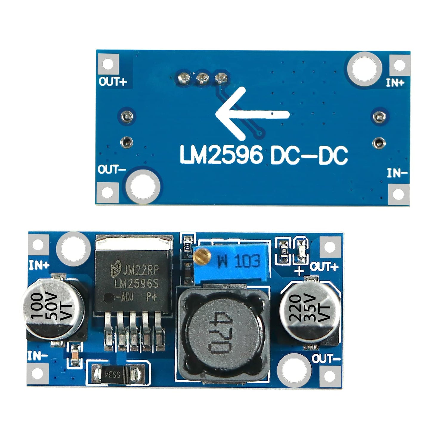 DC-DC Buck Converter Power Module 3A Adjustable Step-Down LM2596 Voltage Regulator 24V to 12V 5V 3V(2pcs)