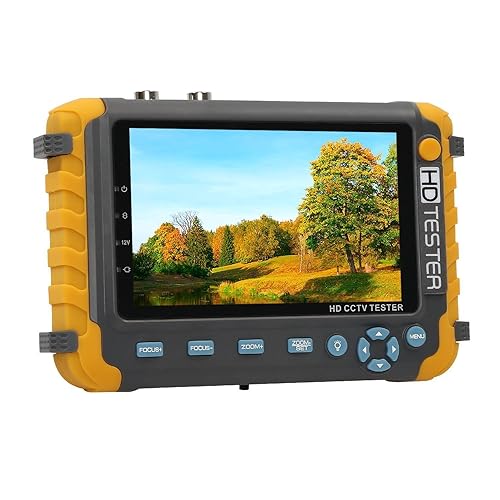 4 in 1 CCTV Tester for 1080P/3.0mp/4.0mp/5.0/8.0 Megapixel AHD, TVI, CVI, CVBS Analog Security Camera, 5 inch LCD Screen Video Monitor, 12V 1A DC