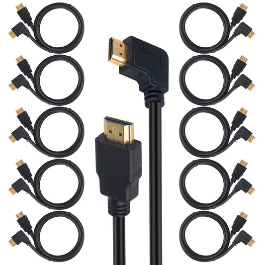 4K HDMI Cable 1.6 Feet 10-Pack, Ultra HD HDMI 2.0 Cable,High Speed 18Gbps @ 60Hz, Supports TV, Gaming, Ethernet, HDR, ARC, UHD, 3D, HDTV, 10.2 Gbps