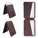 BLACKBROOK for MagSafe Wallet with Stand - Baron Full Grain Leather Slim Card Holder - Holds up to 4 Cards or IDs, Strong Magnetic Attachment, Soft