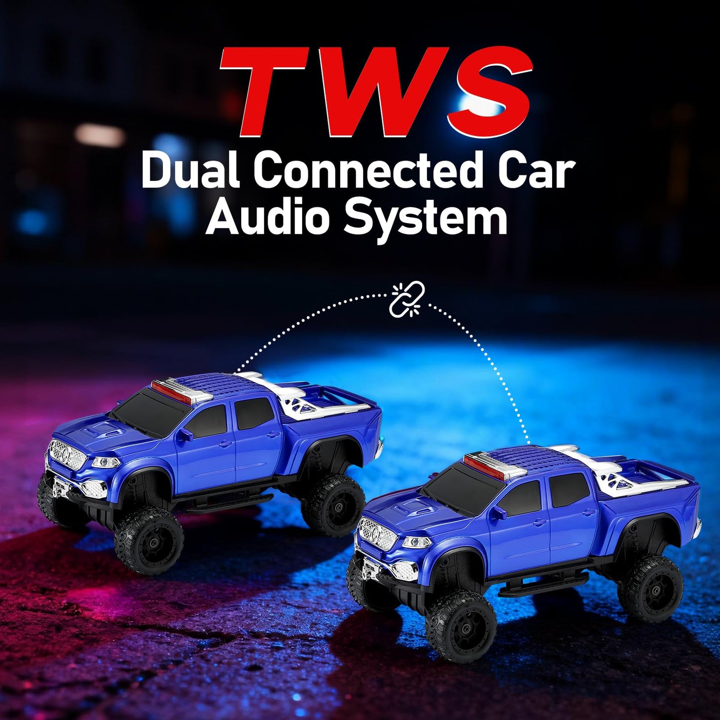 WSTER WS-X65 Pickup Truck Replica Bluetooth Speaker - HD Sound, FM Radio, TWS Stereo, LED Party Lights, USB/TF Playback, Built-in Mic - Cool Portable