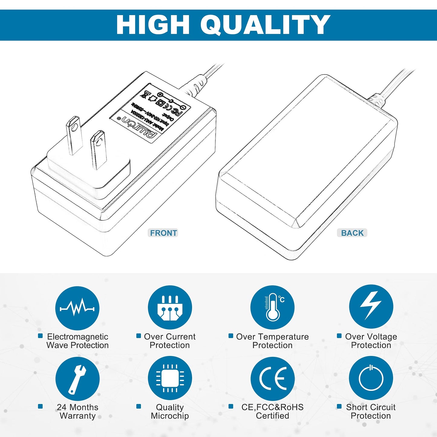 PwrON 9V Ac Dc Adapter Compatible with RENPHO EM-2016C 2016, RF-EM2018C EM-2018C & Naipo Cordless Hand Held Deep Tissue Percussion Massager Power Cord