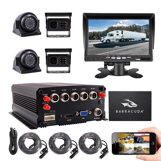 JOINLGO 4CH GPS 4G WiFi 1080P HDD/SSD/SD Drive Mobile Vehicle Car DVR Video Recorder Kit Live View on PC Phone with 4pcs Side Rear View IR Metal Car