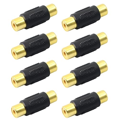 JDYYICZ 8-Pack Gold Plated RCA Female to RCA Female Coupler