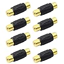 JDYYICZ 8-Pack Gold Plated RCA Female to RCA Female Coupler