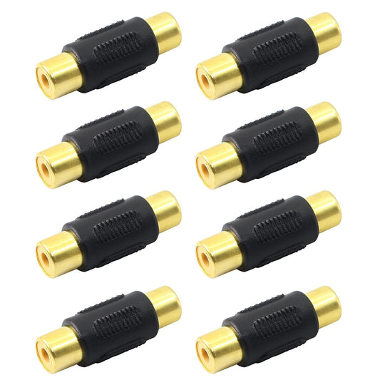 JDYYICZ 8-Pack Gold Plated RCA Female to RCA Female Coupler