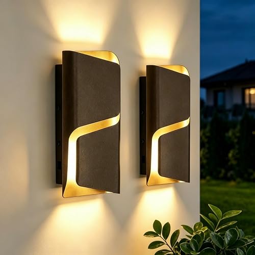 Tribesigns LED Outdoor Wall Lights with Dusk to Dawn Sensor, 11.8" Modern Wall Sconce with 3CCT, Dimmable, Waterproof, Exterior Lighting Fixtures