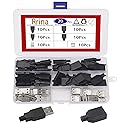 Rrina 20Pcs USB 2.0 Connector Type A Male Female 4 Pin Plug Jack Socket with Black Plastic Cover DIY