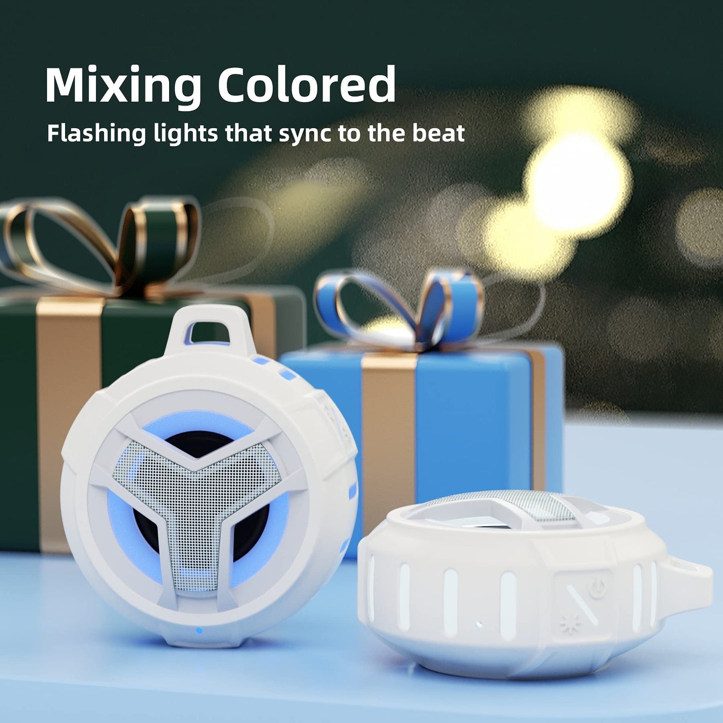 EBODA Bluetooth Shower Speaker, IPX7 Waterproof Portable Wireless Small Speakers, Floating, 2000mAh with Light for Home, Pool, Beach, Boat, Kayak
