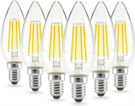 SSXBF E14 European Base Bulb,40W Equivalent?Warm 2700K 6 Pack