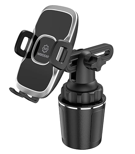 WixGear Cup Holder Phone Mount, Adjustable Long Neck Cellphone Holder for Car, Upgraded Version, Cup Phone Holder for Car with Expandable Side Arms