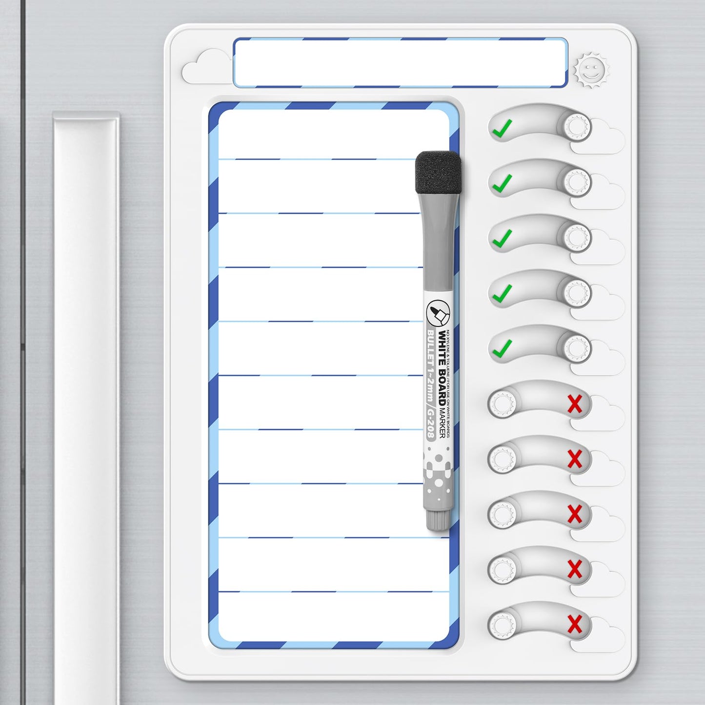 Chore Chart for Kids Dry Erase Chore Board ADHD Tools for Kids to Do List Checklist Task Board Routine Chart Planning Board for Fridge with 10 Sliders