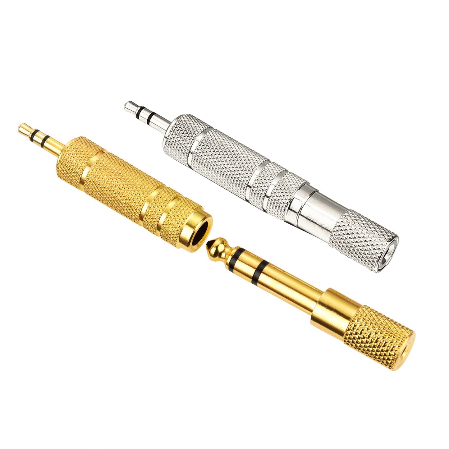 EBOOT 4 Pieces Headphone Adapter 6.35 mm (1/4 Inch) Male to 3.5 mm Female and Audio Stereo Plug 3.5 mm Male to 6.35 mm (1/4 Inch) Female Stereo Jack