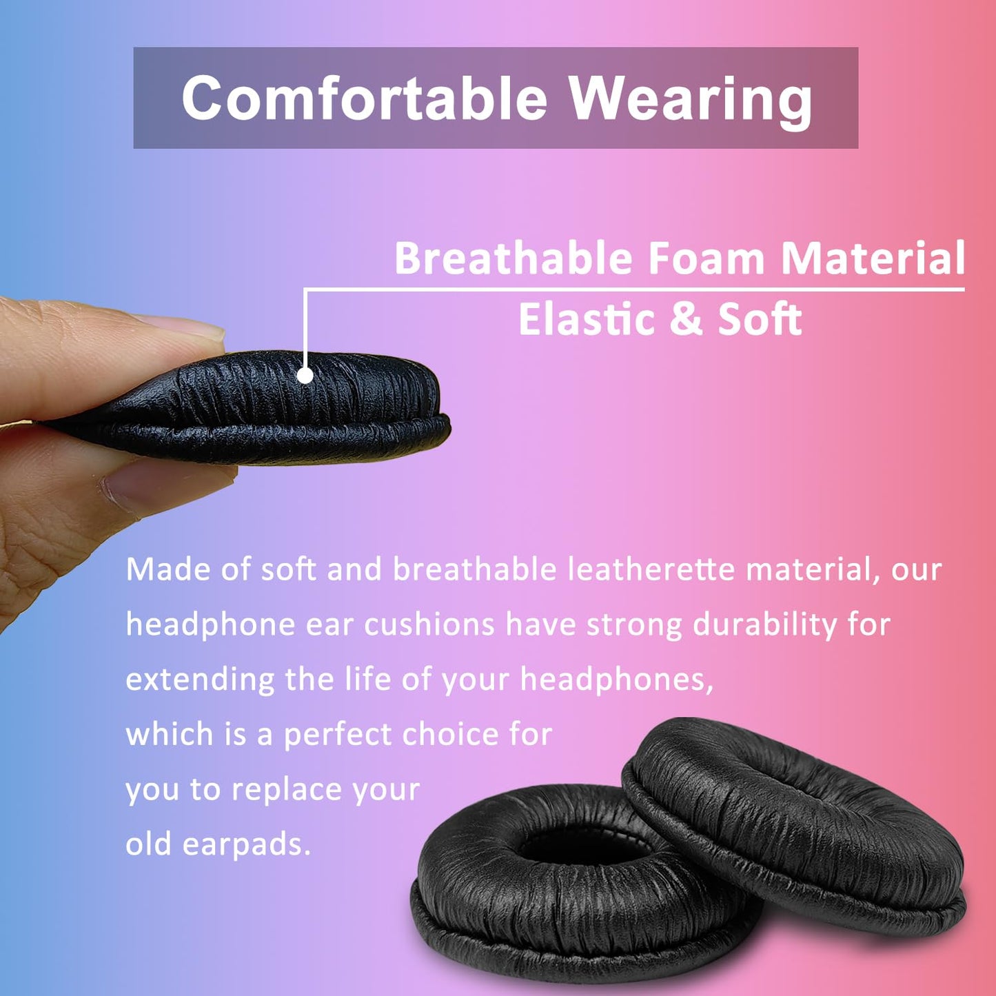 Ear Cushions for Jabra Headset, 50mm Earpads Replacement Headphone Covers for Jabra PRO 920 930 9470 9400BS GN2000 Biz 1500 1900 2400II Plantronics