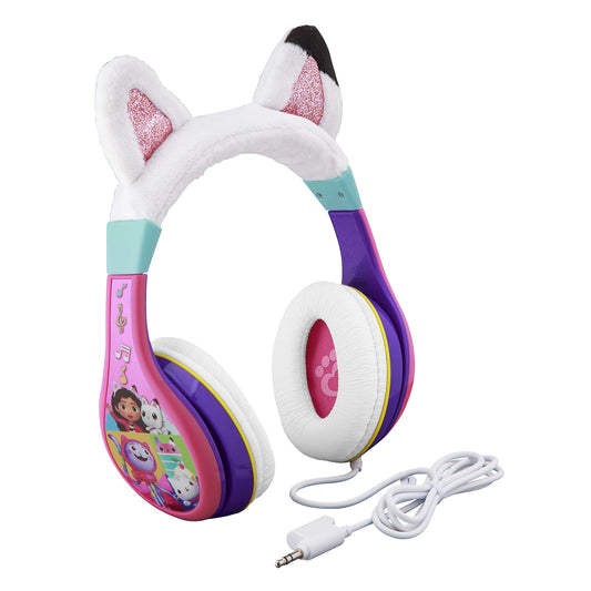 eKids Gabbys Dollhouse Kids Headphones with 3.5mm Jack, Wired Headphones with Adjustable Headband and Volume Control, Earphones for School, Home, or…