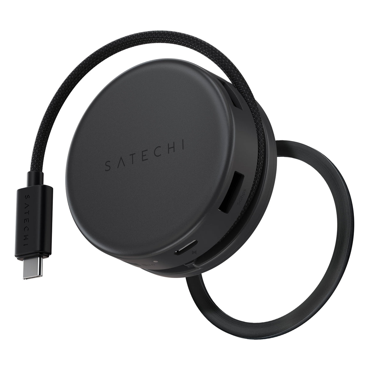 Satechi OntheGo 7-in-1 USB-C Hub, 4K/60Hz HDMI, 100W PD, Space Black