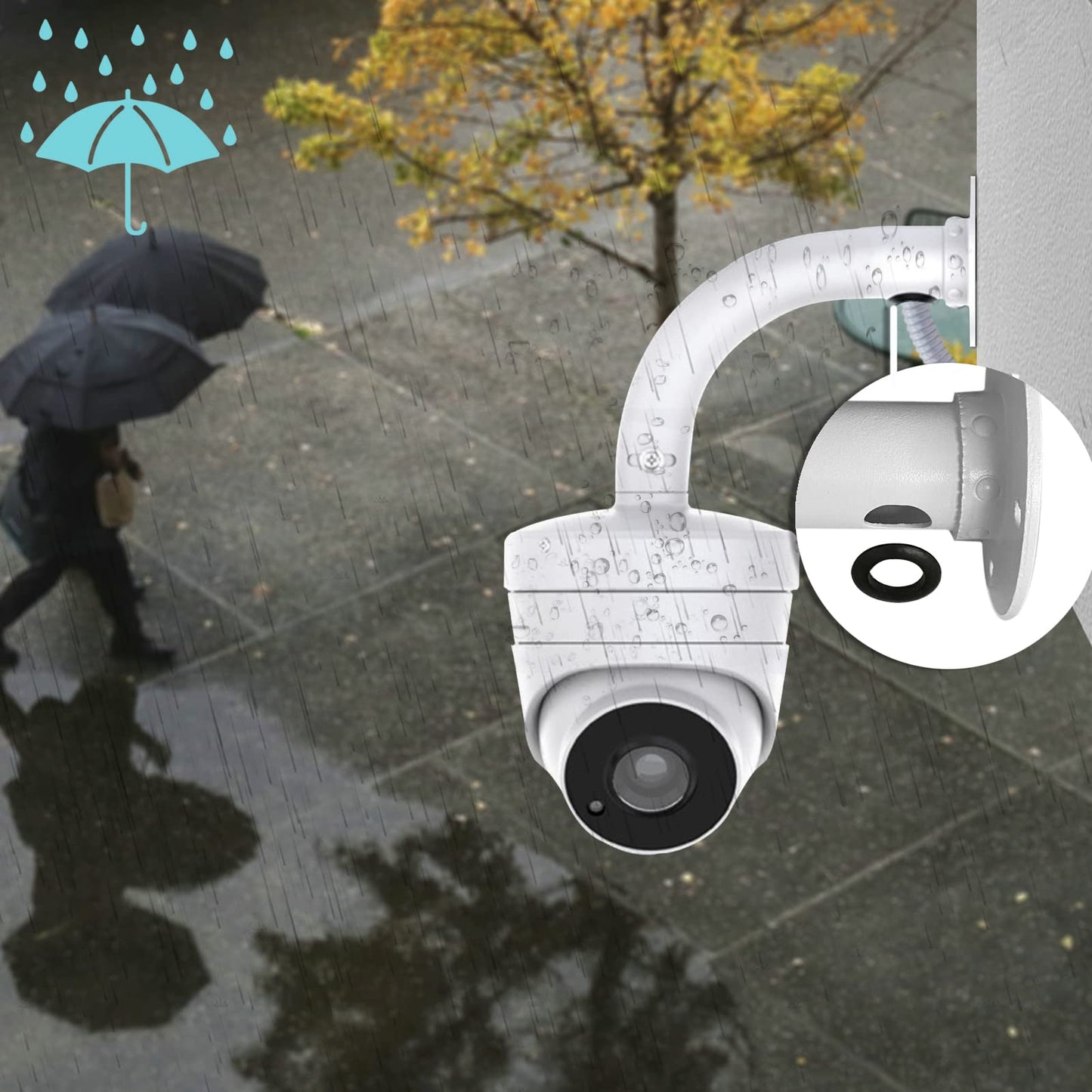 WiTi 6 inch Base Wall Mount Bracket for Surveillance Cameras IP CCTV, Compatible with Eufy Cameras Bullet Dome PTZ,Cable Management Pole Mounting