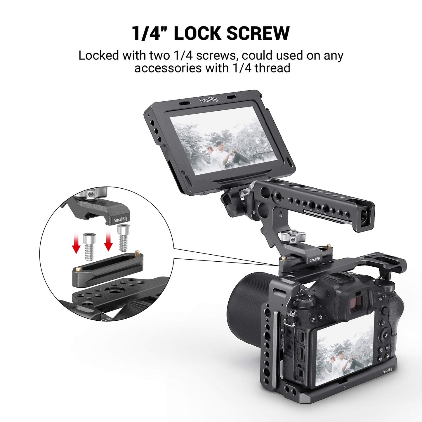 SmallRig NATO Rail, Quick Release Safety NATO Rail, 7cm Long with Spring Loaded Pins for RED/BMD - 1195