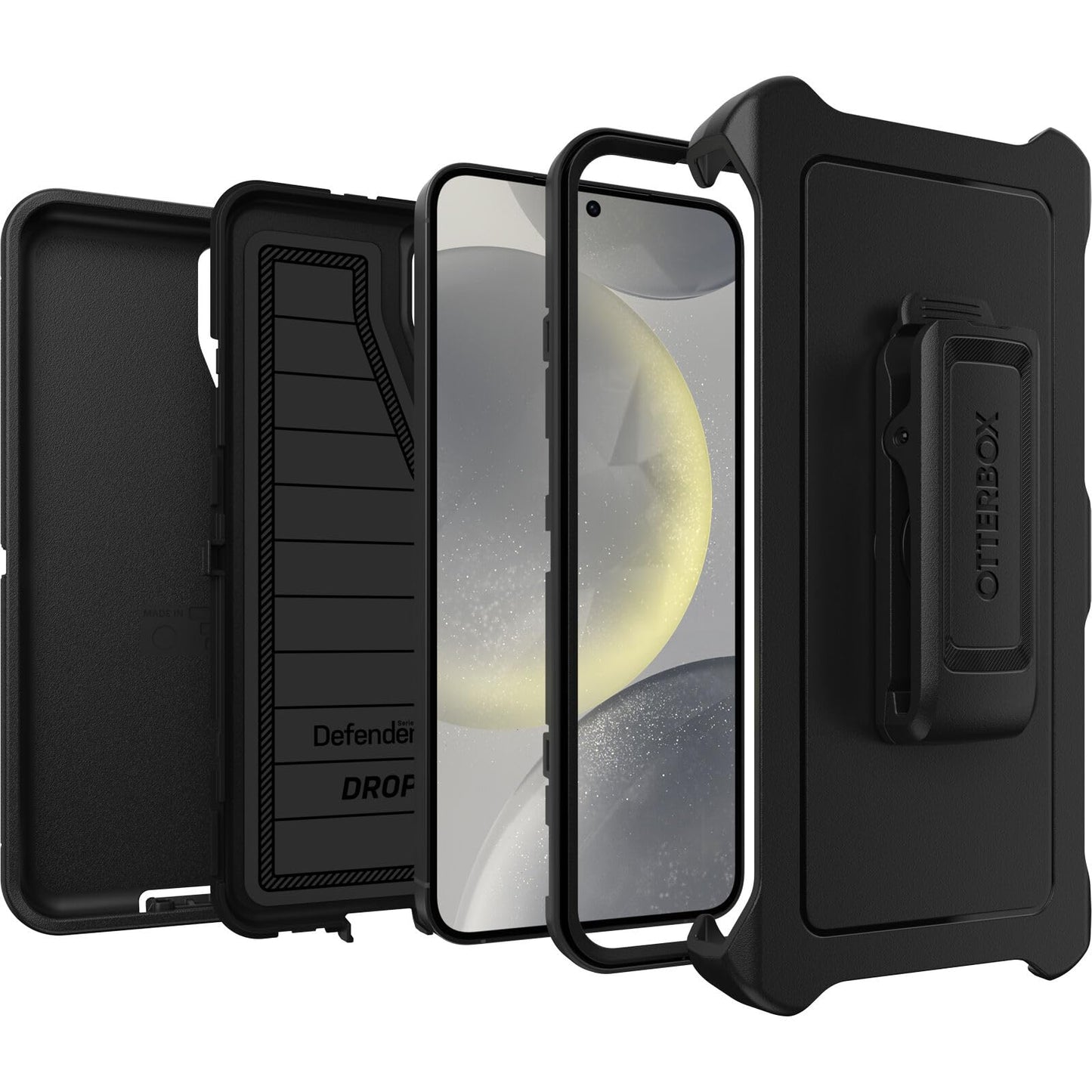 OtterBox Samsung Galaxy S24+ Plus Defender Series Pro Case - Black, Rugged & Durable, with Port Protection, Includes Holster Clip Kickstand