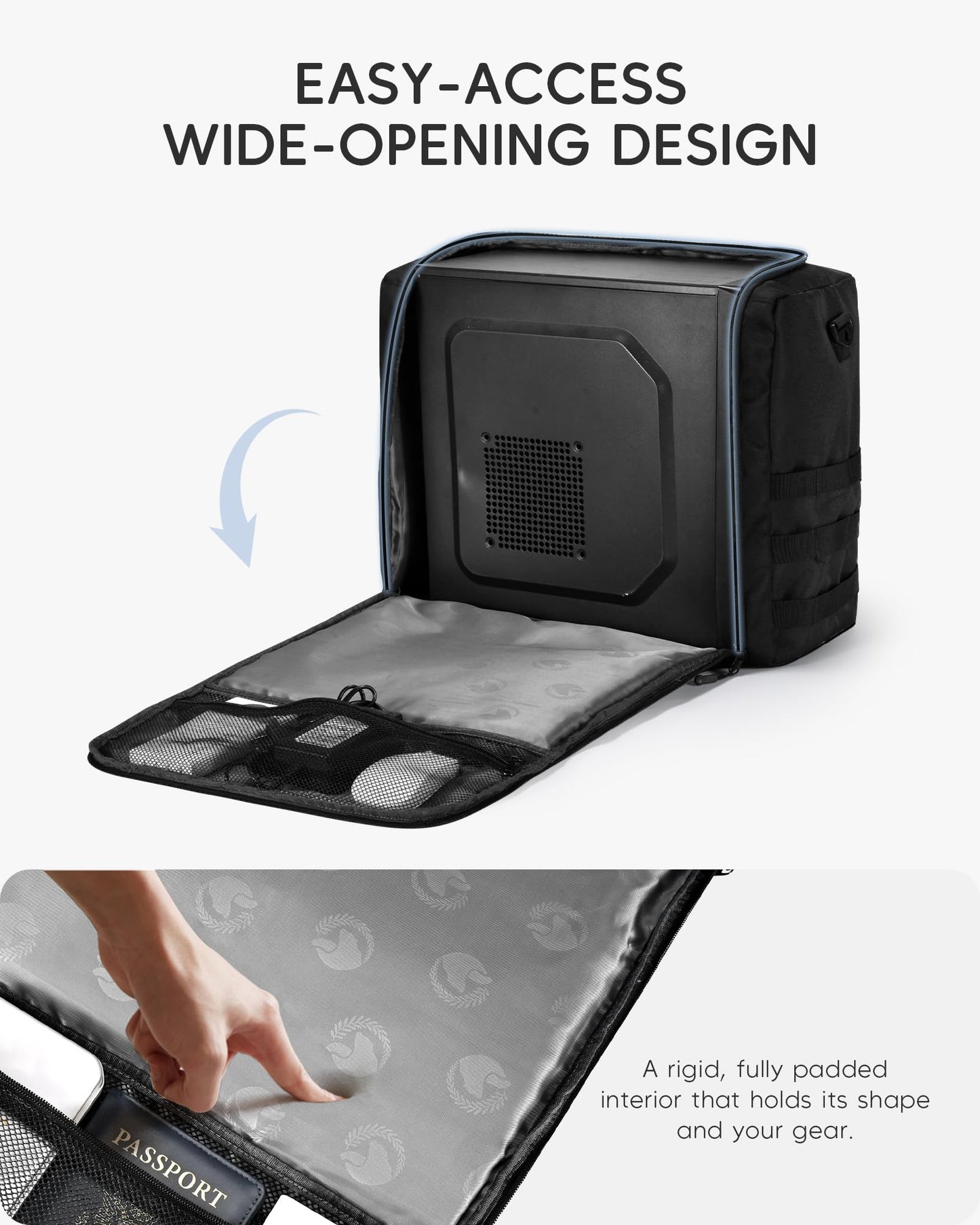 Nixjoro Micro Computer Desktop Tower Carrying Case Compatible with Mini-ITX,18x14x8 Travel Storage Bag for PC's Box Moving, Keyboard, Mouse