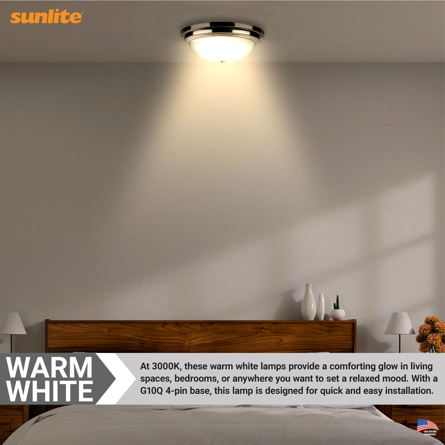 Sunlite FCL30/30K T9 Round Fluorescent Circline Lamp, 30 Watts, 2050 Lumens, 3000K Warm White, RoHS Compliant, G10Q 4-Pin Base, 1 Pack