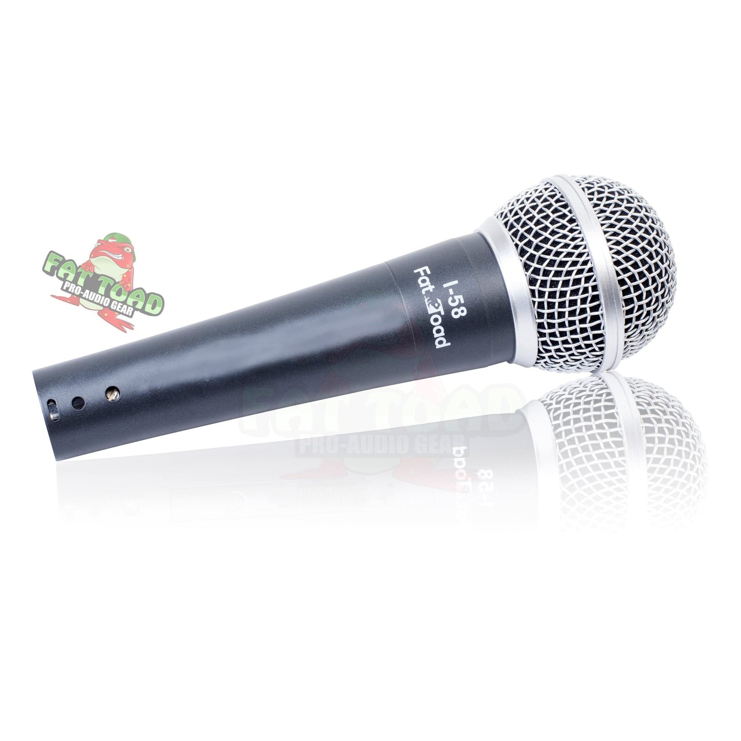 Fat Toad Handheld Dynamic Mics (Live ResponsePRO Edition) 2-Pack - Cardioid Vocal Microphones with Clips for DJ Karaoke, Studio Recording &