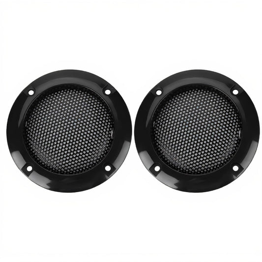 ASHATA Speaker Grill Cover,2 Inch Speaker Decorative Steel Mesh Circle,Shatter Car Speaker Protective Mesh Cover (Black)