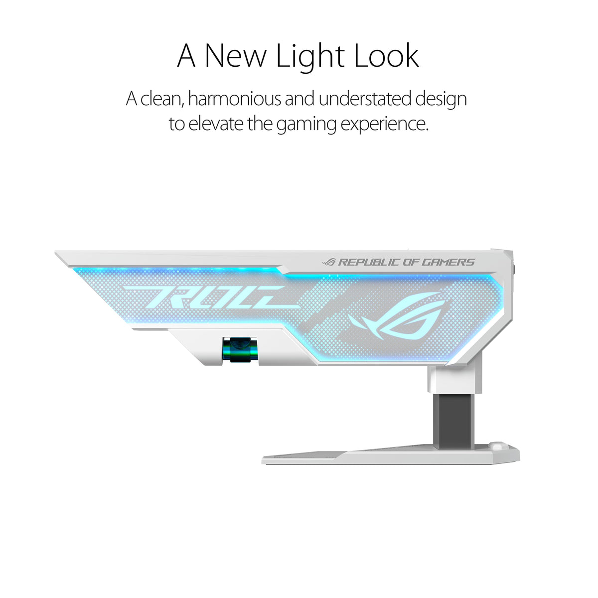 ASUS ROG Herculx White GPU Anti-Sag Holder, Solid Zinc Alloy Construction, Easy Toolless Installation, Included Spirit Level, Adjustable Height, Wide