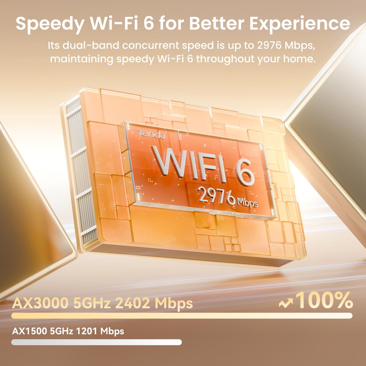 Tenda AX3000 WiFi 6 Mesh System Nova MX12- Whole Home Mesh WiFi Coverage up to 7,000 sq. ft., Dual-Band WiFi Mesh Network for 160+ Devices, Fast