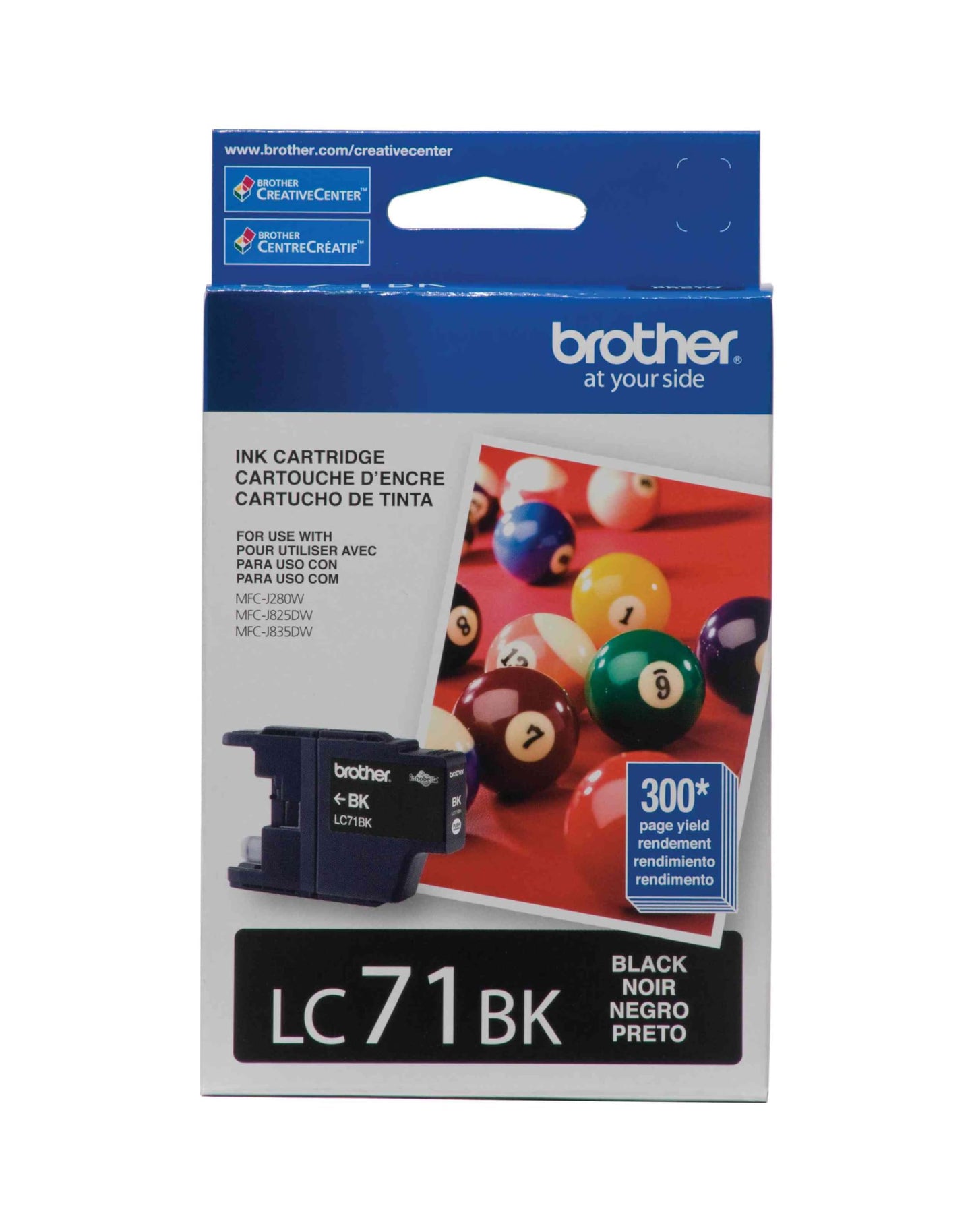 Brother LC71BK OEM Ink - MFCJ280W J425W J430W J435W J625DW J825DW J835DW Black Ink (400 Yield) OEM