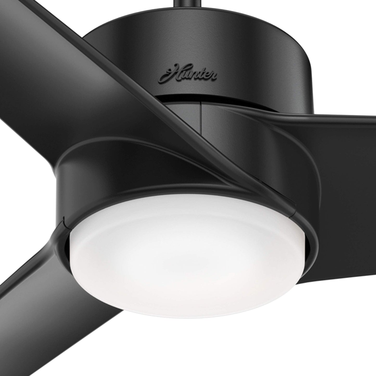 Hunter Fan 54 in. Contemporary Matte Black Indoor/Outdoor Ceiling Fan with Light Kit (Renewed)