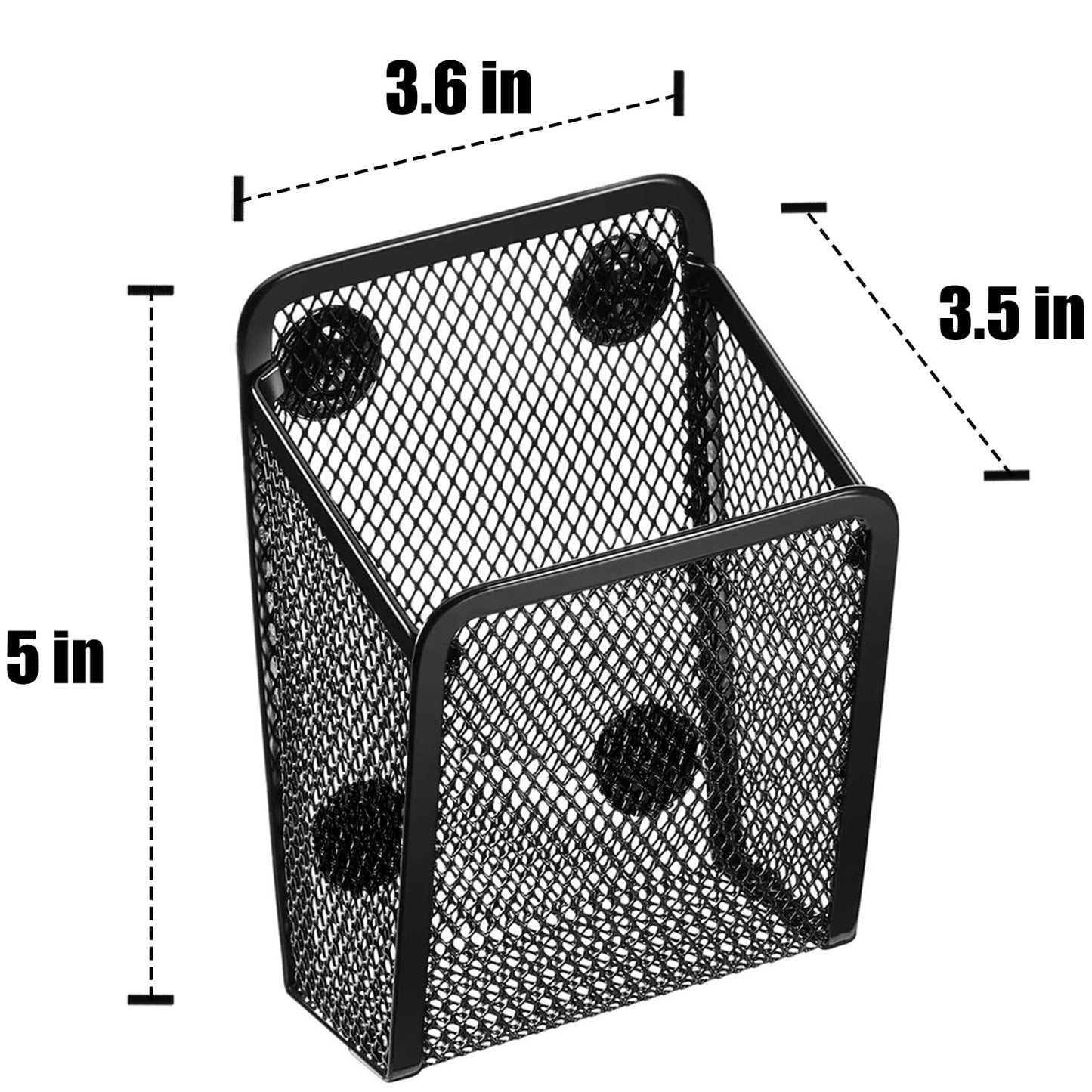 Ameceres Magnetic Pencil Holder - Extra Strong Magnets Mesh Marker Holder Perfect for Whiteboard, Refrigerator and Locker Accessories (1-Compartment