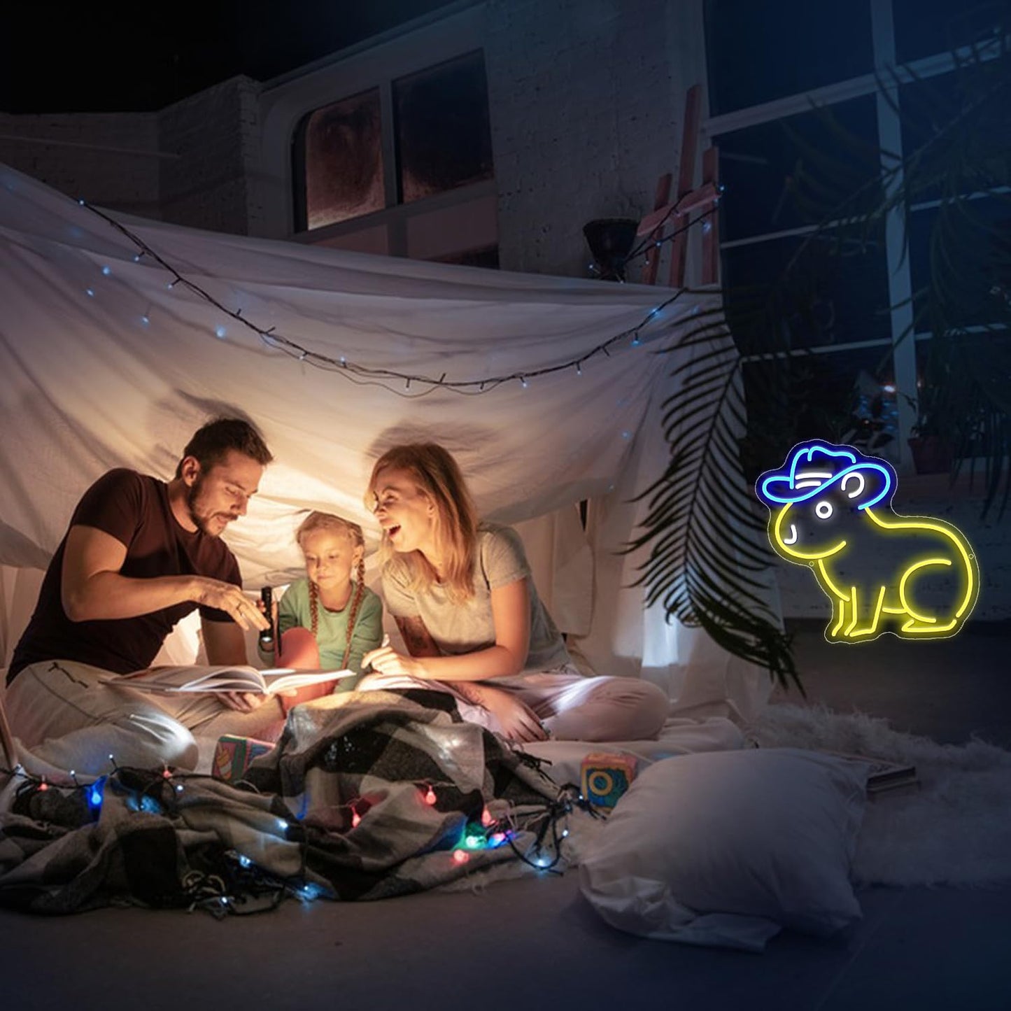 Capybara Neon Sign, Cute Cowboy Hat Capybara Led Light Animals Wall Decor Artled Bar Night Lights Backdrop Lights Led Business Signs Creative Neon Usb