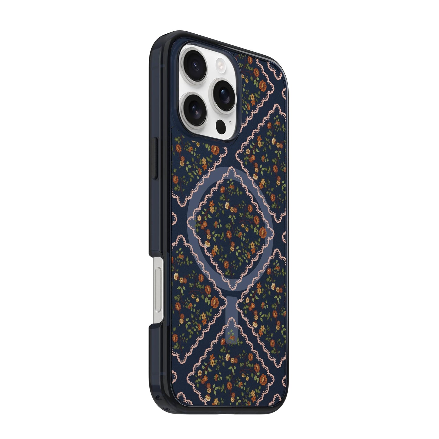 OtterBox iPhone 16 Pro Max Symmetry Series Clear Case - Floral Romance Blue - Ultra-Thin, Sleek iPhone Case, Floral iPhone Case