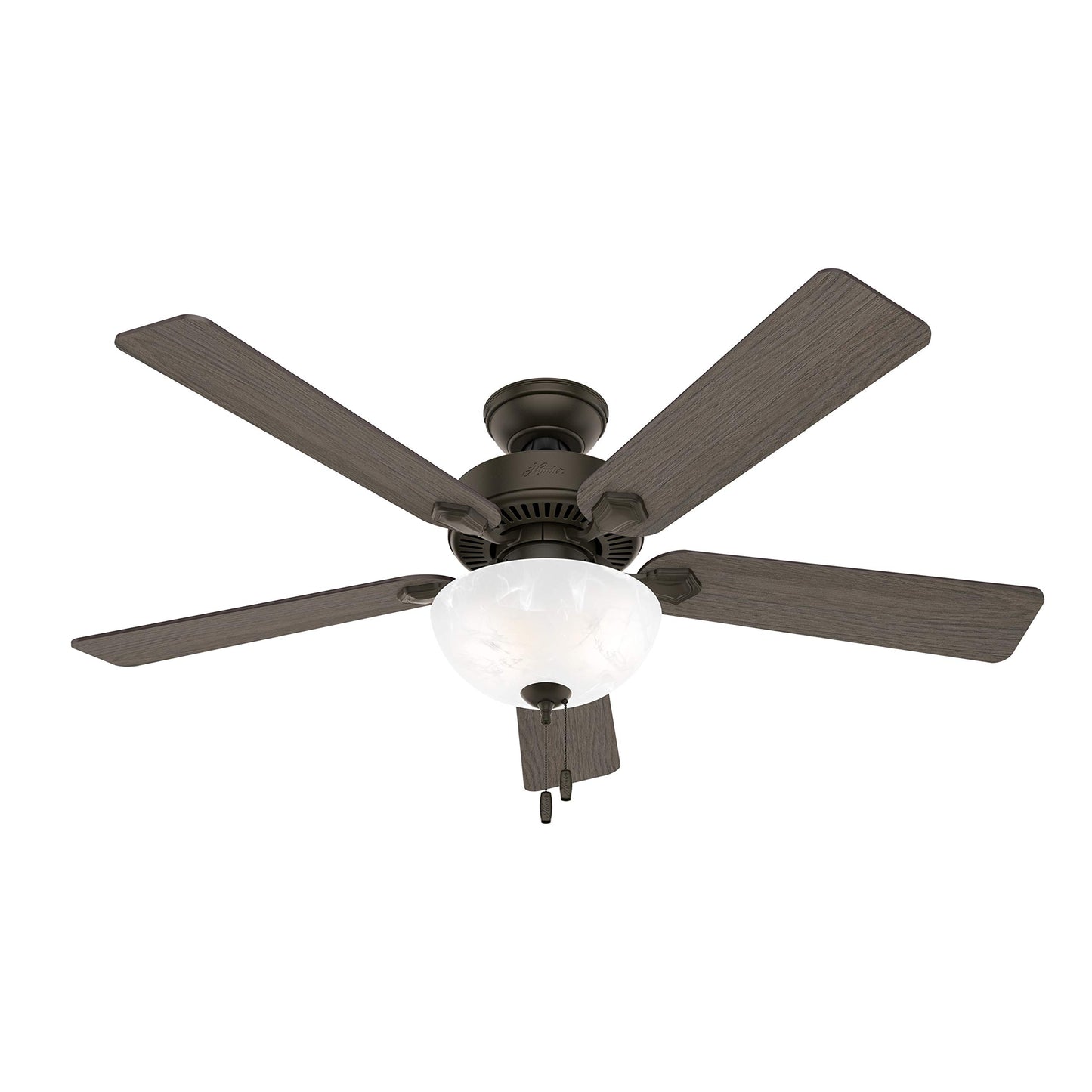 Hunter Fan 52 inch Traditional New Bronze Indoor Ceiling Fan with Light Kit (Renewed)