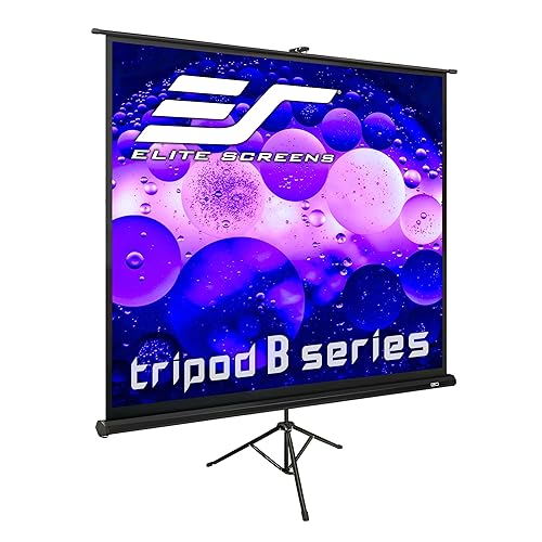Elite Screens Tripod B, 85-INCH 1:1, Lightweight Pull Up Foldable Stand, Manual, Movie Home Theater Projector Screen, 4K / 8K Ultra HDR 3D Ready, US