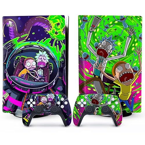 XSUID PS5 Skin - Disc Edition Anime Console and Controller Accessories Cover Skins PS5 Controller Skin Gift Skins for Console Full Set Green