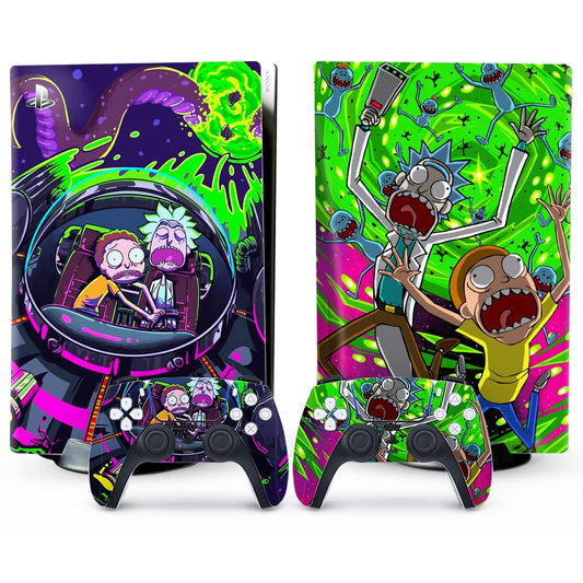 XSUID PS5 Skin - Disc Edition Anime Console and Controller Accessories Cover Skins PS5 Controller Skin Gift Skins for Console Full Set Green