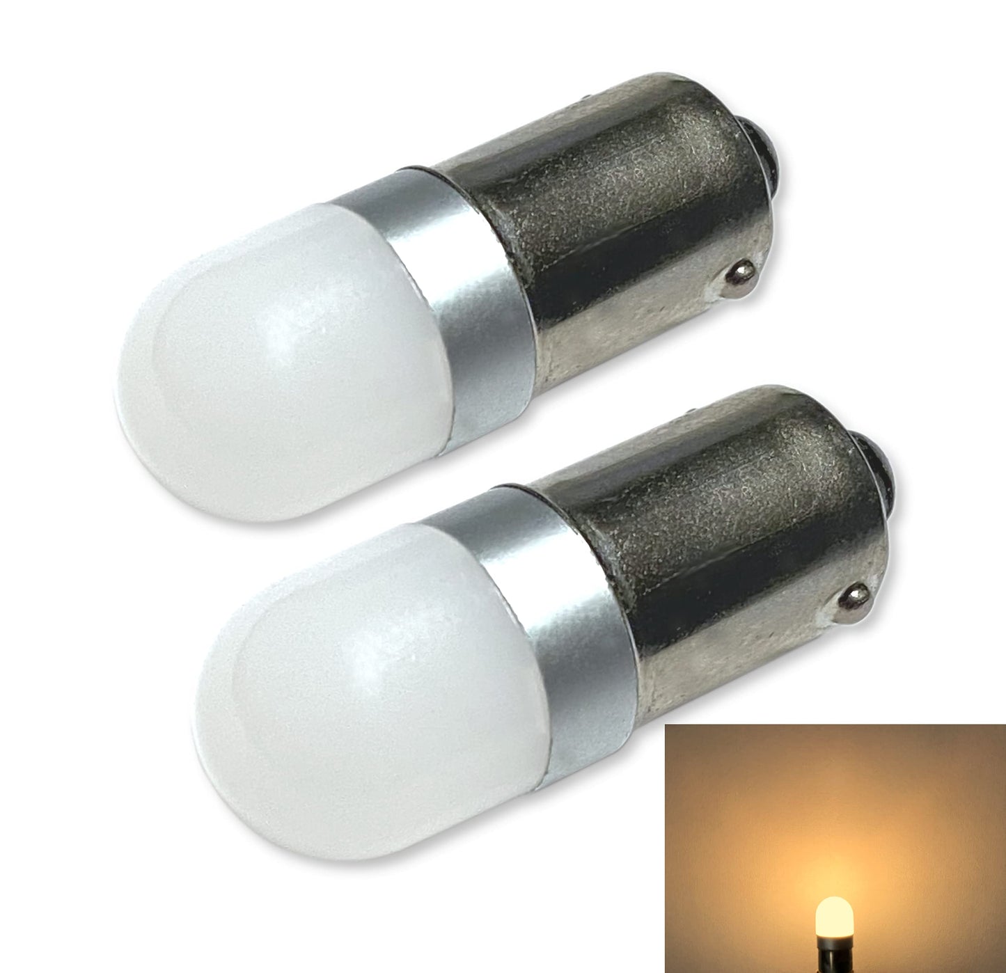 #313 Miniature Bayonet Bulb LED Replacement (2-Pack) | 28vdc | Ba9s Base | Bulb Shape: T3 1/4 | Replaces Bulb Numbers: 313 1818 1819 1820 1820BTS 1829