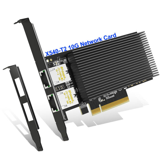 10Gb Dual LAN Base-T PCI-e Network Card, Intel X540 Controller, NICGIGA 10Gbps Ethernet Adapter, 2 * 10Gbe RJ45 Port, 10G NIC Card, Support