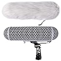 Micolive Microphone Windshield Blimp Windscreen Style Protect Cage and Shock Mount Suspension System Compatible with Rode NTG1 NTG2 NTG3 NTG4+ AT875R