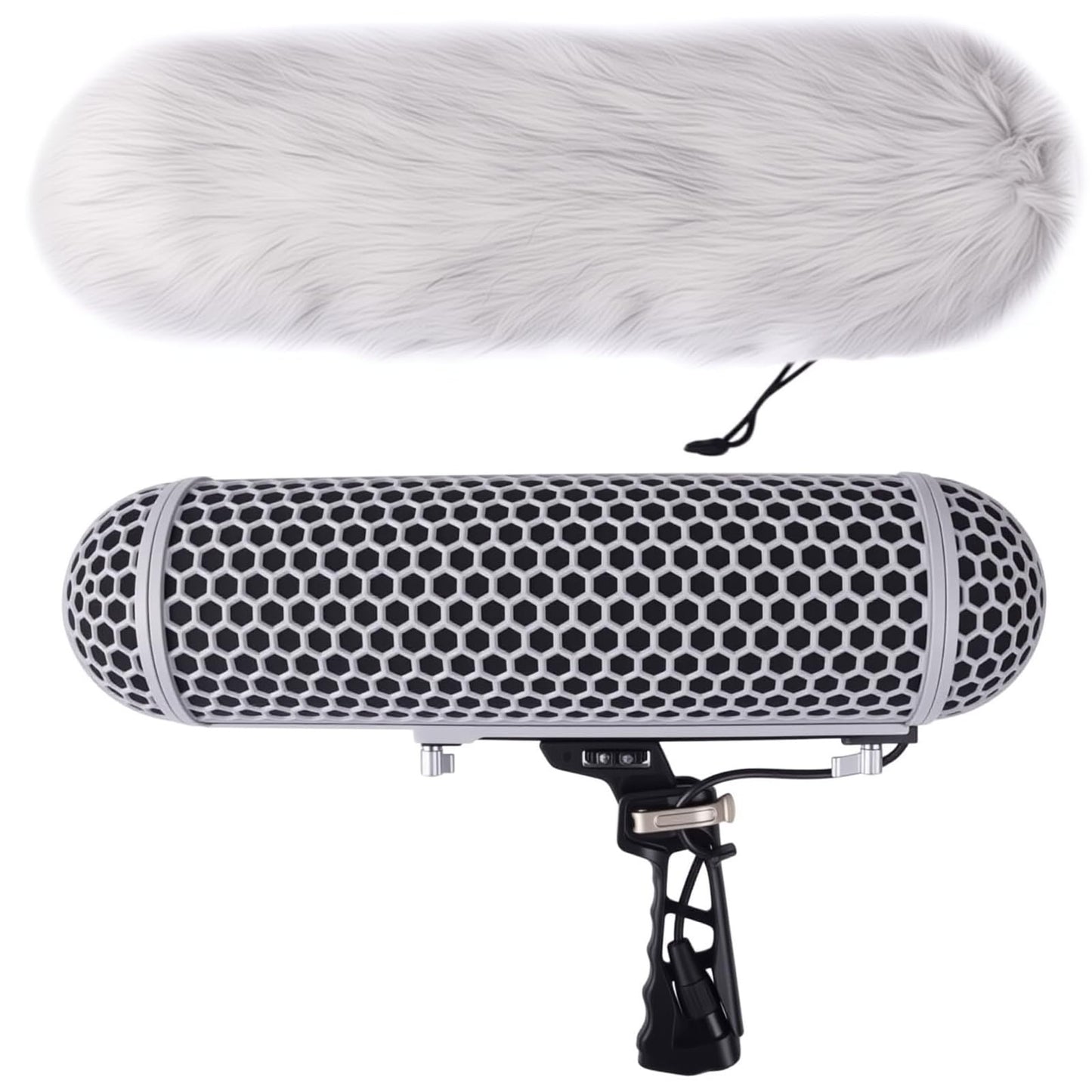 Micolive Microphone Windshield Blimp Windscreen Style Protect Cage and Shock Mount Suspension System Compatible with Rode NTG1 NTG2 NTG3 NTG4+ AT875R
