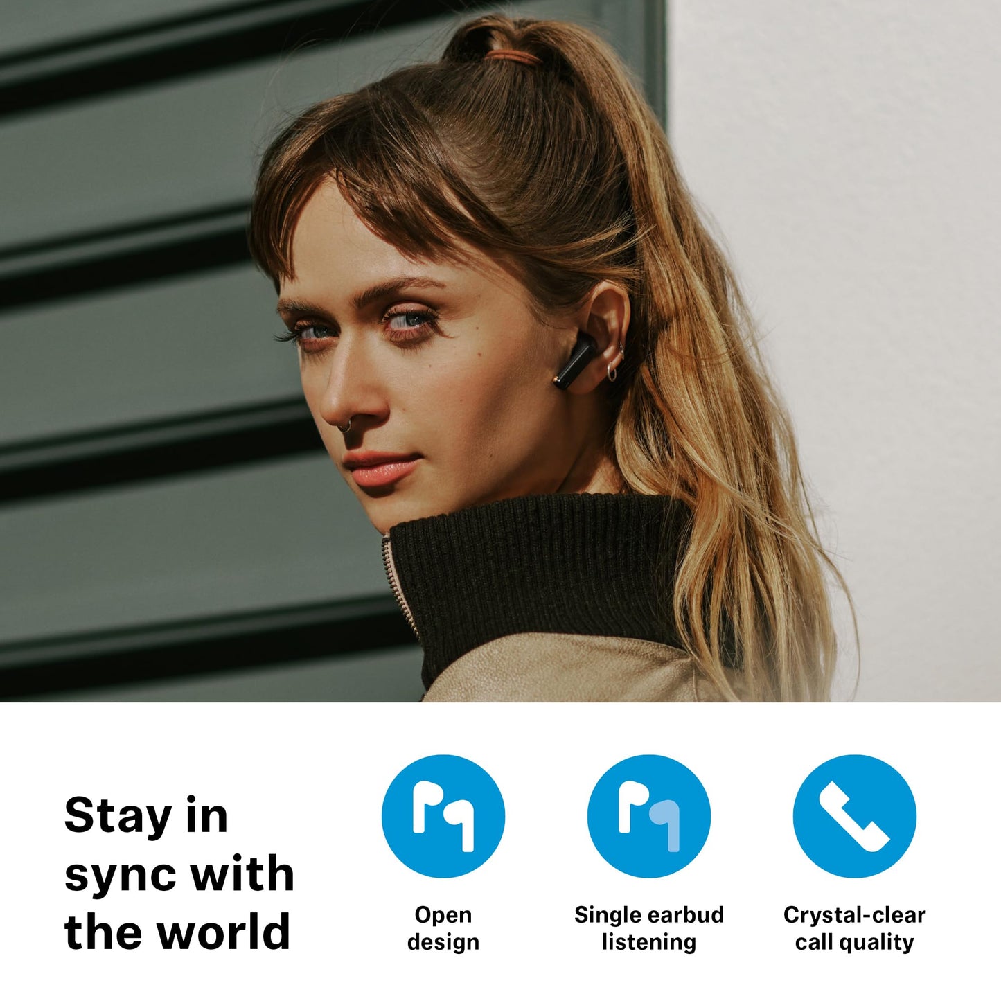 Sennheiser ACCENTUM Open Wireless Earbuds, Open Ear Buds Design, Dynamic Sound & Bluetooth 5.3, IPX4 Splash Protection, 28 Hours Battery Life, USB-C