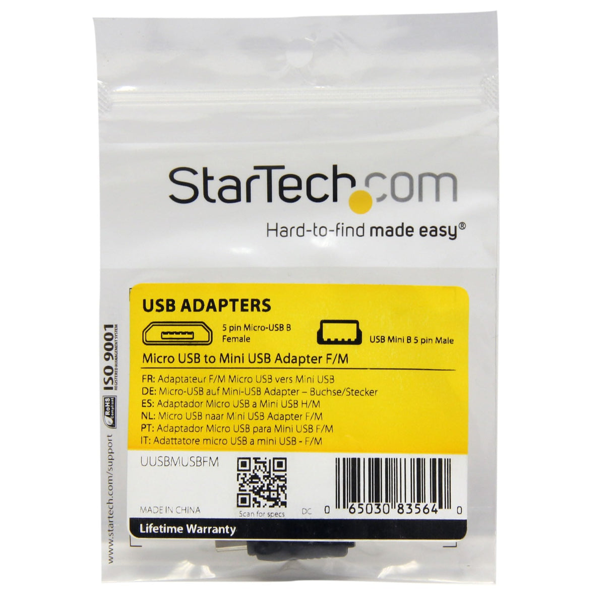 StarTech Micro USB to Mini USB Adapter F/M