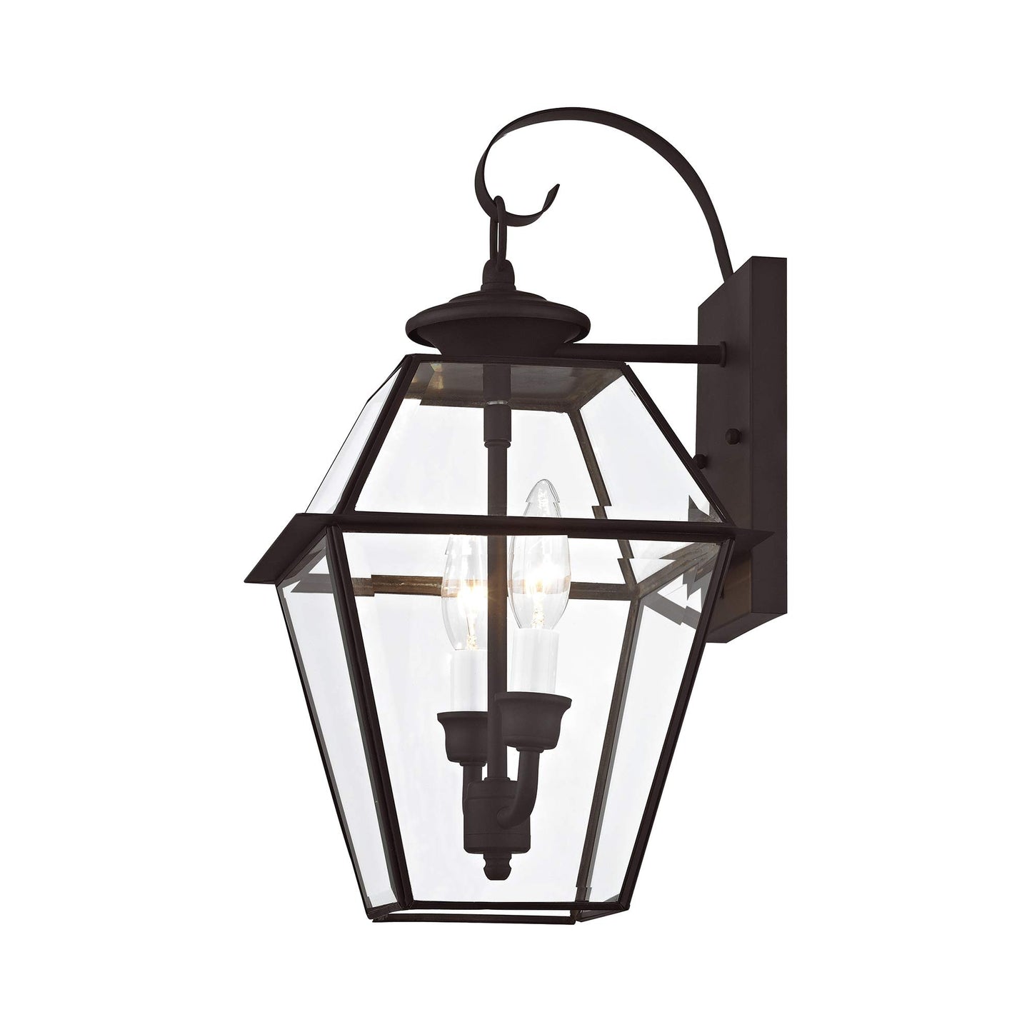 Livex Lighting 2281-07 Westover 2-Light Outdoor Wall Lantern, Bronze, 16.5" x 9" x 10"