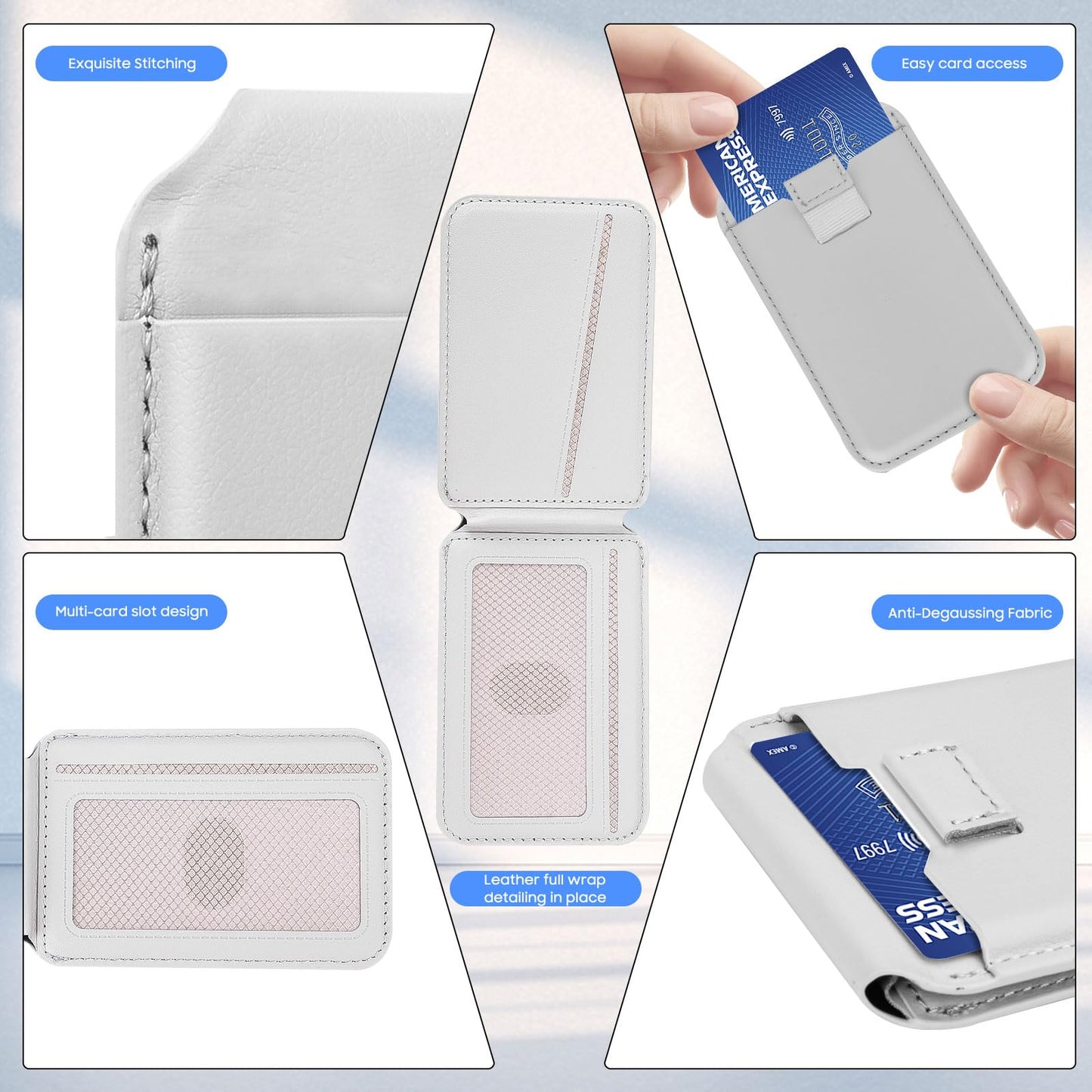for MagSafe Wallet Stand, Multi-Slot,Compatible with iPhone Series, Super Strong Magnetism Strength, Slim, Features a Magnetic Ring, Compatible