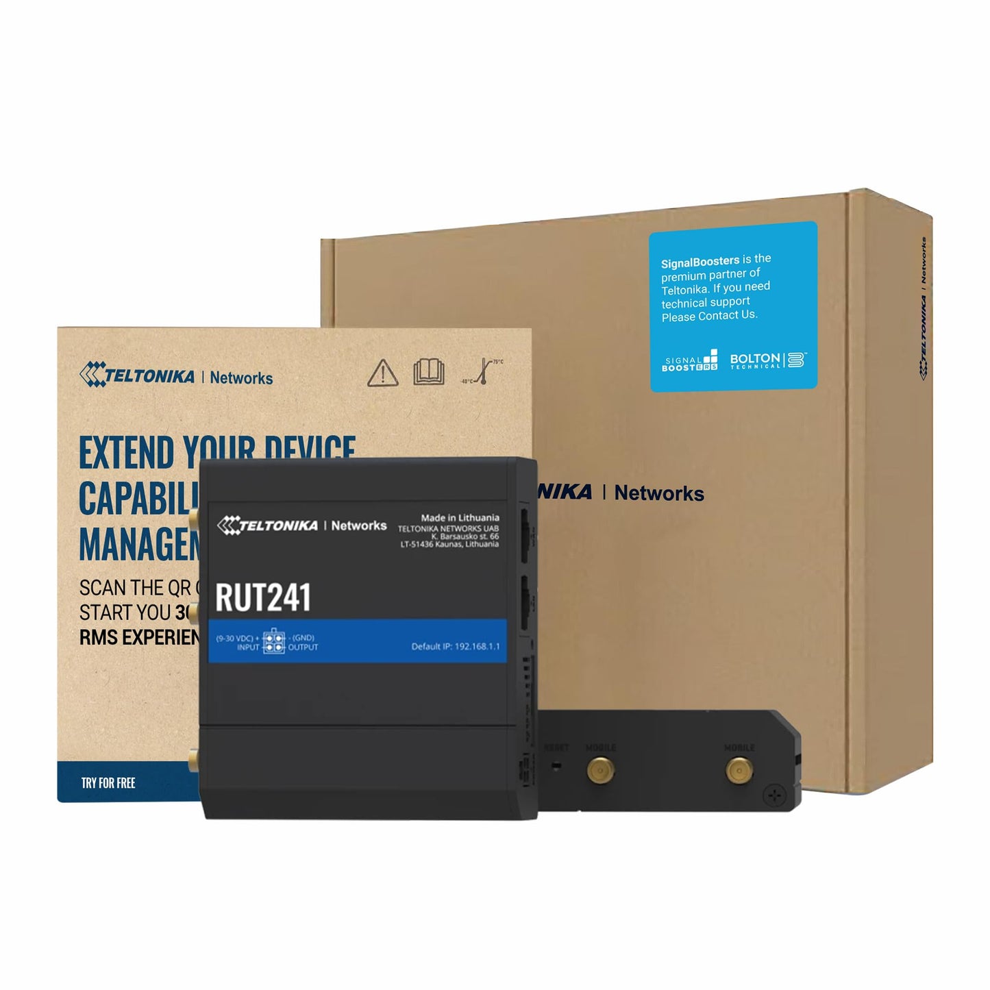 Teltonika RUT241 Industrial Cellular WiFi Sim Router - 4G LTE (Cat 4), 3G Connectivity - Wireless Access Point with Hotspot Functionality - RMS