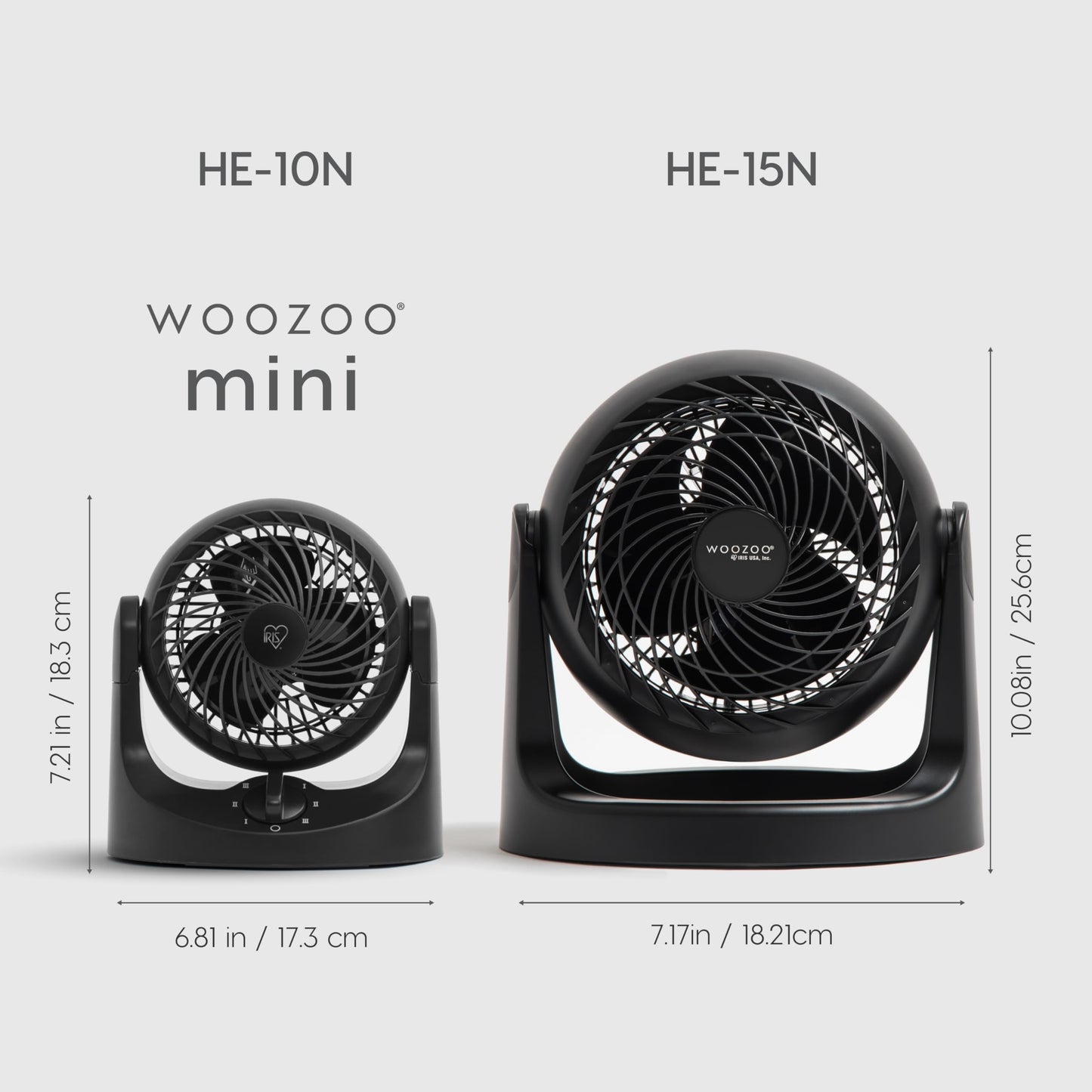 IRIS USA WOOZOO Mini Desk Fan, Dorm Bedside Office, Quiet, 112° Tilt, Black
