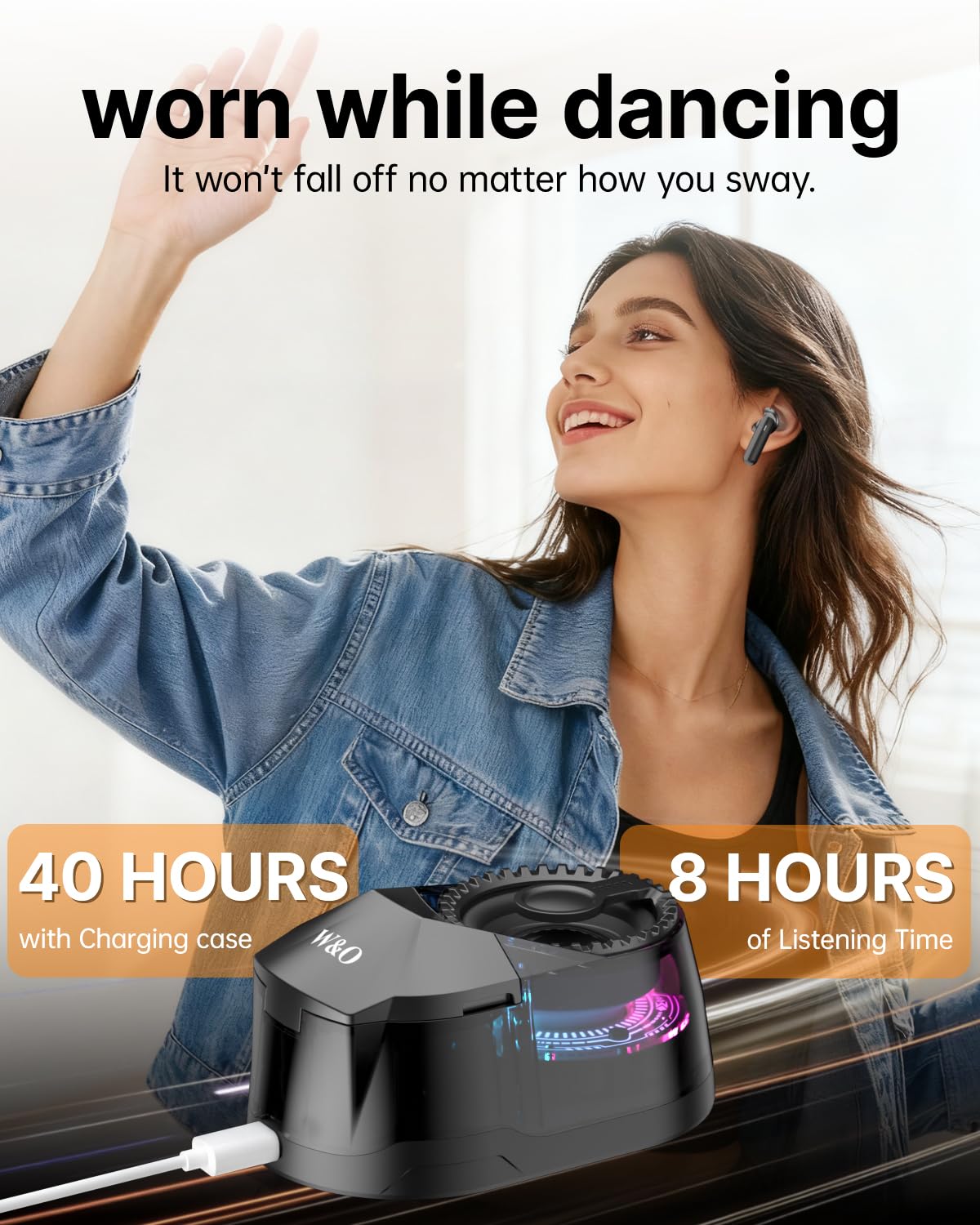 W & O Bluetooth Speaker with Wireless Earbuds,All in One, Magnetic Portable Speaker Bluetooth 5.4 with RGB Lights, Magnetic Mount?for Travel, Gifts